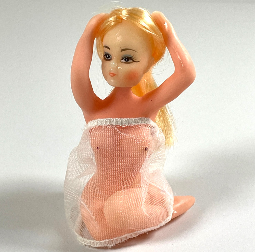 1960s Rubber Pin-Up Doll Dash Topper Risqué Nude Woman Novelty 4" Naughty Girl